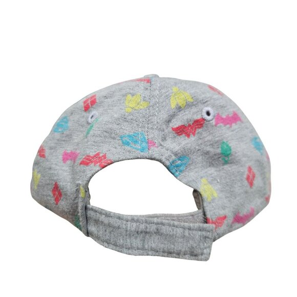 DC Super Hero Girls "Be Awesome" Gray Patterned Cap OSFM 100% Cotton - Picture 7 of 8